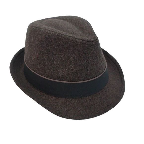 Stetson Brown Herringbone Wool Fedora - Picture 1 of 6